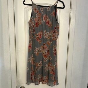 Tacera Orange and Brown Tiered Ruffled Midi Dress